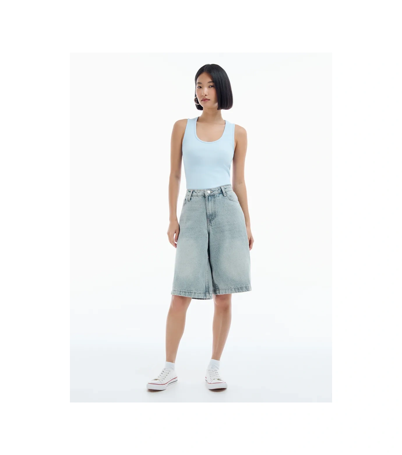 Tvoe Geniş Askılı Çizgili Atlet 436014718 Açık Mavi