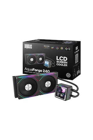 Dragos Aquaforge V2 240mm Siyah Argb Lcd Ekranlı İşlemci Sıvı Soğutucu