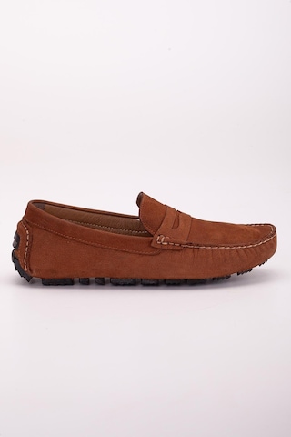 Dilimler Ayakkabı Hakiki Deri Nubuk Rok Kolej Model Taba Erkek Günlük Loafer Ayakkabı-3038-Taba