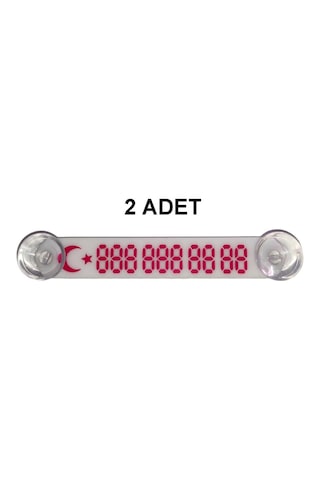 -2 ADET-Beyaz-Kırmızı Araç Park Telefon Numaratörü Tel No Gösteri