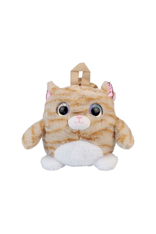 Glanart Çocuklar İçin Sevimli Peluş Sırt Çantası Kahve 25 Cm 3-6 Yaş Kahverengi