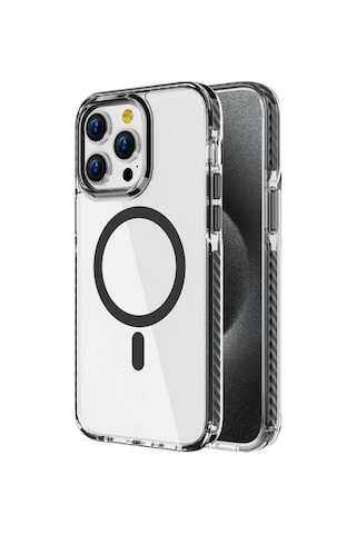 Apple Uyumlu iPhone 12 Pro Kılıf M-safe Şarj Özellikli Airbagli Takılabilir Askı Aparatlı Zore Nana Kapak Siyah