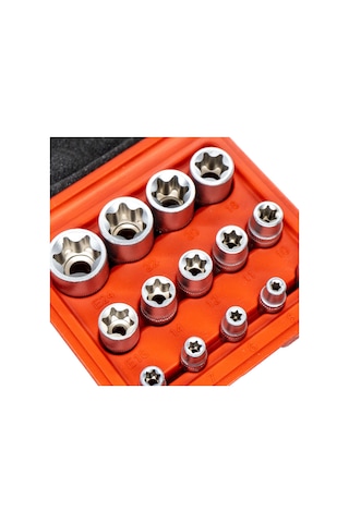 5589 1/2 3/8 1/4 Torx Lokma Anahtar Seti 14 Parça