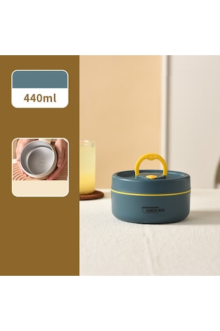 İşe Gidip Gelmek İçin Küçük 304 Paslanmaz Çelik Yalıtımlı Öğle Yemeği Kutusu Öğle Yemeği Kutusu Mavi