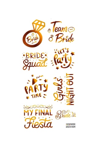 Limmy 024 Party Bride Evleniyorum Tattoo Geçici Vücut Dövmesi 9 x 19 CM