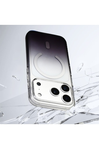 Apple Uyumlu iPhone 17 Pro Max Kılıf M-safe Şarj Özellikli Septik Silikon Kılıf Siyah