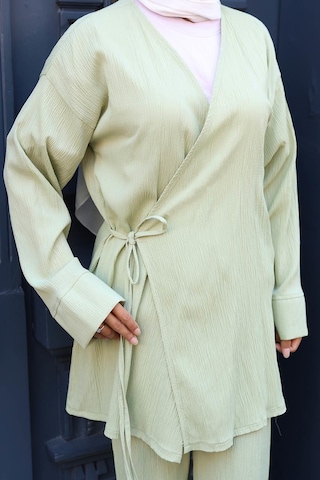 Misskayle Bağlama Detaylı Kimono Takım Mint Yeşili Mintyeşili