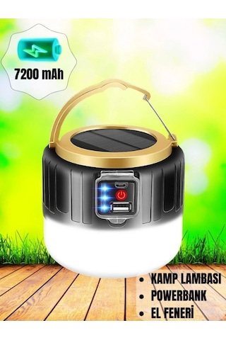 G-300w Kamp Lambası Solar Güneş Enerjili Ampül 26smd Led Şarjlı El Feneri Powerbank 5 Mod Çok Renkli