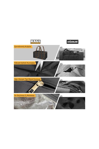 Haegs Bahçe Mobilya Minderi Saklama Çantası Hurç, Organizer, Düzenleyici Depolama Hurcu 725 Lt Siyah