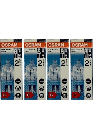 Osram Halopin 50w 60w 2800k Sarı Işık G9 Duylu Halojen Ampul 4 Adet