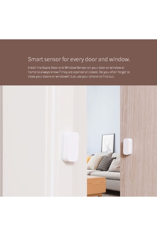 Mufunye Aqara Beyaz Pencere Kapı Sensörü - Gerçek Zamanlı Açık/kapalı Tespiti, Akıllı Ev Entegrasyonu Beyaz