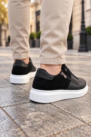 Mevese Roirraw Bağcıklı Ve Fermuarlı Süet Erkek Günlük Sneaker Ayakkabı - Siyah