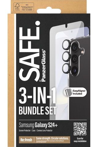 Safe. By Panzerglass Samsung Galaxy Uyumlu S24+ 3'lü Çerçeve Aparatlı Telefon Koruma Set