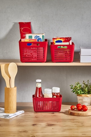 Selka Home 3'lü 7 Lt Lavin Süzgeç Bordo