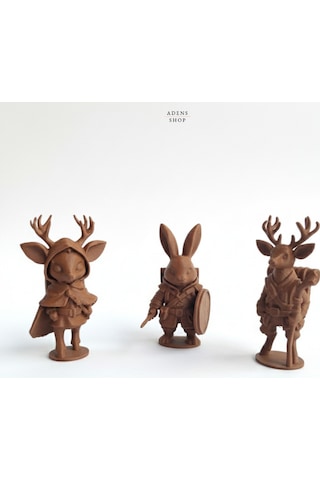 3 Maceracı Hayvan Dişi Geyik, Erkek Geyik, Tavşan