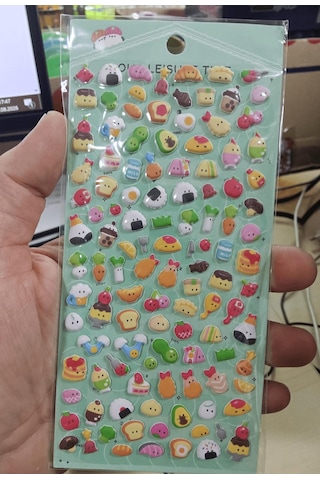 Sevimli Suşi Ve Mini Yiyecekler 3d Puffy Çıkartma Bullet Journal Defter Ve Telefon Süsleme Etiketi Çok Renkli