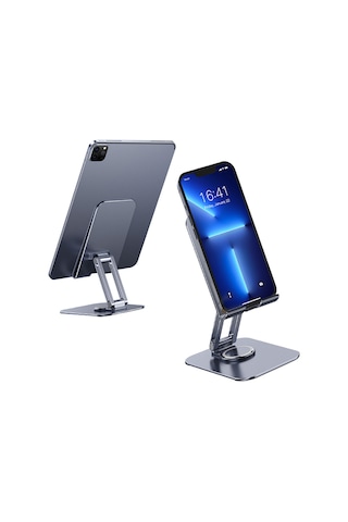 Jmary Mk-61 Ayarlanabilir Katlanabilir 360 Derece Dönebilen Telefon Ve Tablet Standı Gri
