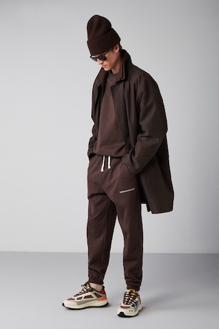 Marshall Erkek Pamuklu Içi Polarlı Nakışlı Relaxed Kahverengi Eşofman Takımı