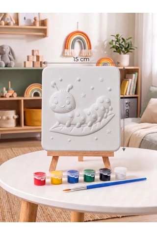 Bebek Tırtıl 15x15 Taş Boyama Seti Çocuk Ve Yetişkin Hobi Seti