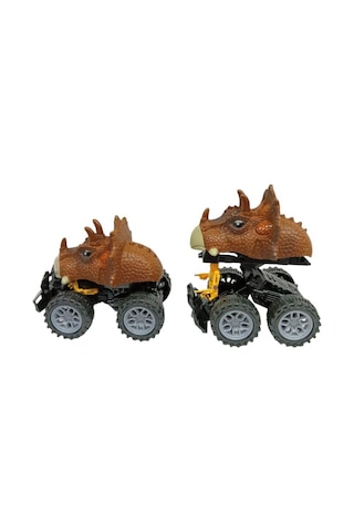 Sürtmeli Dinazor Robota Dönüşen Araba 14 Cm - Kahverengi