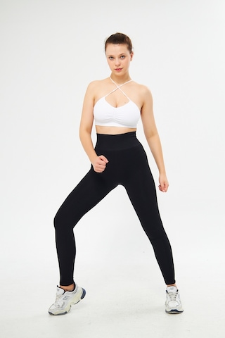Gymhams Siyah Kalçası Büzgülü Premium Fitilli Ekstra Push Up Yükse