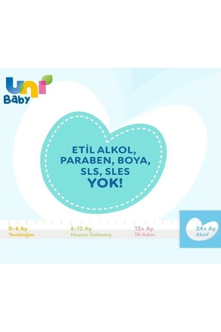 Uni Baby Aktif Sensitive Bebek Islak Mendil 24+ Ay 3X52 Adet-9031864495979