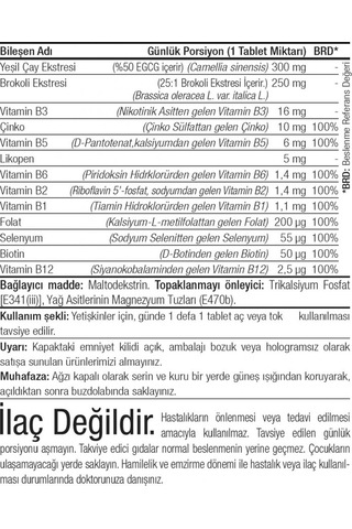 Canfeza Sezgin Brokoli Yeşil Çay Eki Likopen Çinko Selenyum Vitamin B