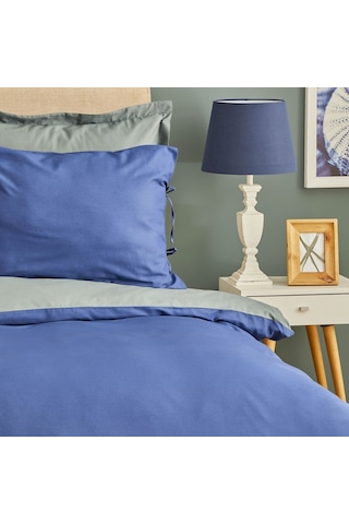 Karaca Home Basic Gri Indigo %100 Pamuk Çift Taraflı Çift Kişilik Gri