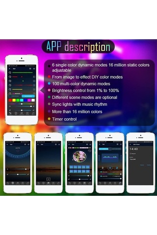 Ulzyvf Ev Parti Dekoru İçin Müzik Senkronize Rgb Led Işık Şeritleri Uygulamalı