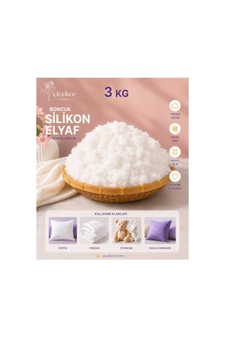 Yıkanabilir Silikon Boncuk Elyaf Tam Silikon 3 Kg Beyaz