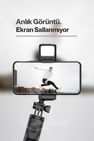 Led Işıklı Selfie Çubuğu Bluetooth Kumandalı Kablosuz Tripot Selfie Monopod Selfie Stick Pembe