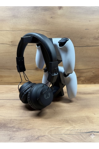 Ps5 Dualsense 2 Li Oyun Kolu Ve Kulaklık Standı 3d Baskı Şık Dikey Tutucu 21.5x18x4 Cm Siyah