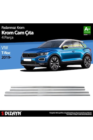 S-Dizayn  Volkswagen T Roc Krom Cam Çıtası 4 Prç. 2019 Üzeri