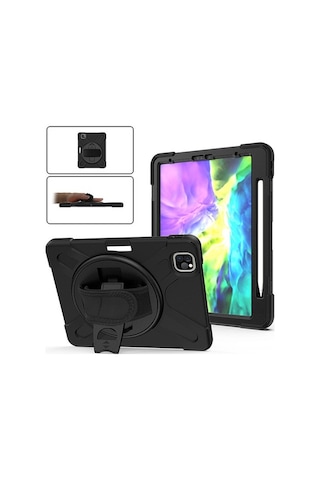 Apple Uyumlu iPad Pro11 (2021-2020-2018) Kılıf Shockproof 3 Katmanlı Standlı