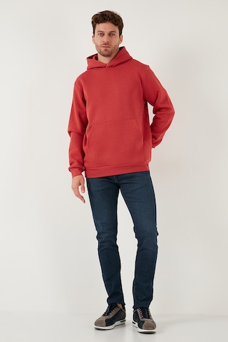 Buratti Regular Fit Kapüşonlu Kanguru Cepli Içi Tüylü Yumuşak Şardonlu Erkek Sweat 5905281 Bayrak Kırmızı