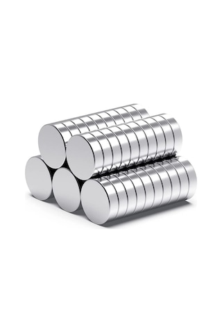 50 Adet 10x2mm Yuvarlak Neodyum Mıknatıs Güçlü Magnet Nikel Kaplamalı