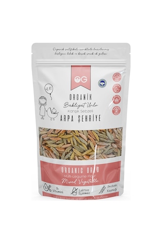 OG natural Organik Karışık Sebzeli Bakliyat Unlu Arpa Şehriye 250 Gr +6 Ay