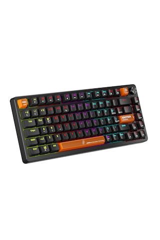 Pyra 83 Tuşlu Knob Kontrollü Rainbow Aydınlatmalı Gaming Klavye Turuncu/siyah Mekanik Tasarım