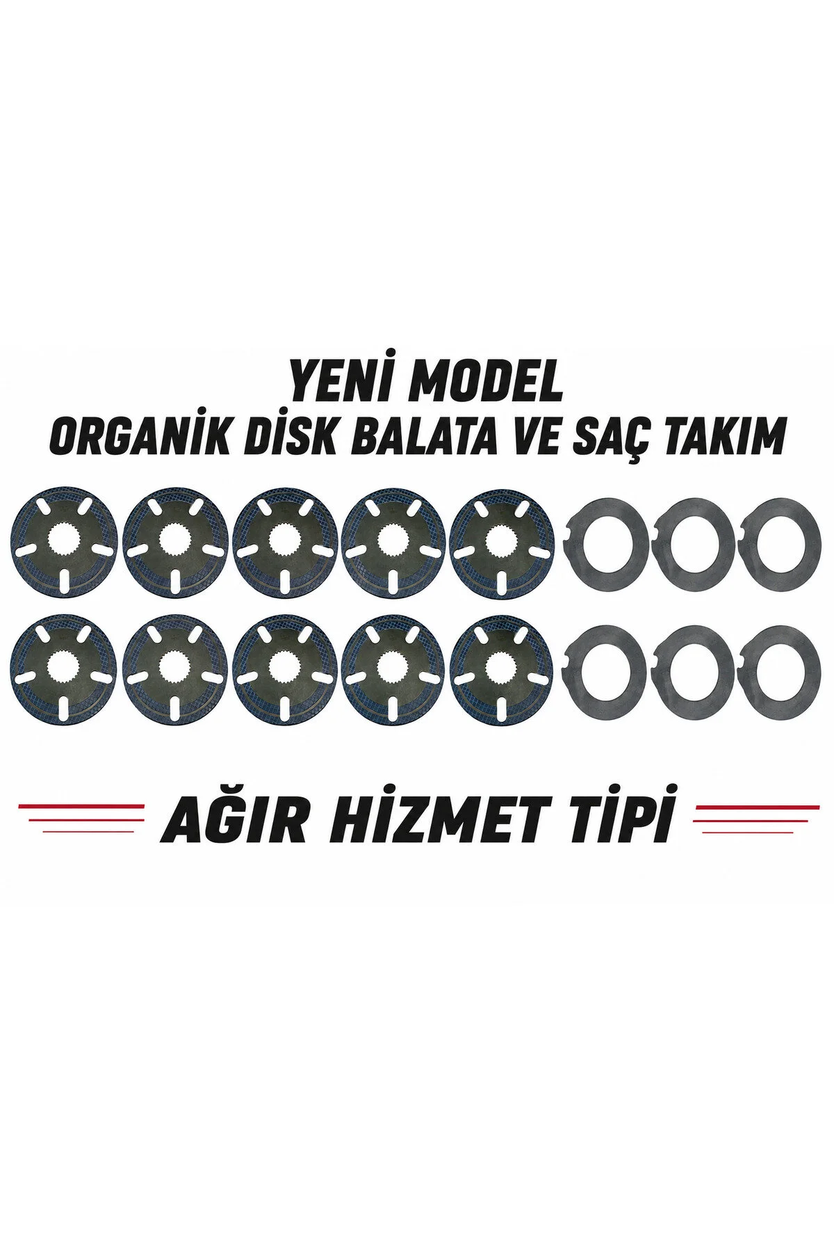 240s/285/4255/4370/5365/3050/3060 Massey Ferguson Yağlı Fren 10 Balatalı 6 Saçlı Disk Takım Yeni Model Organik Ağır Hizmet