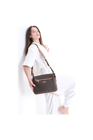 Just Polo Lüks Tasarım Kadın 3 Gözlü Çapraz Postacı Ve Omuz Çantası 29x20cm Kahverengi Taba