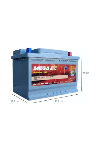 12v 72 Ah Mega Dc Akü Petlas Akü Üretim 2024 Petlas Üretim