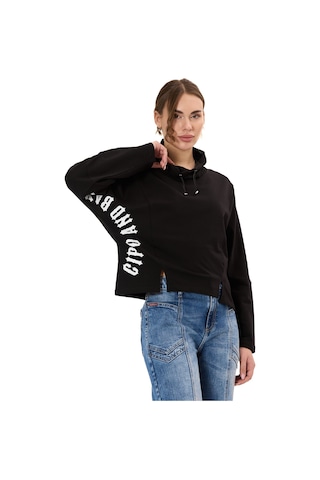 Cipo & Baxx Wl369 Kadın Kapüşonlu Hoodie Sweatshirt Rahat Şık Ve Sokak Stiline Uygun Siyah