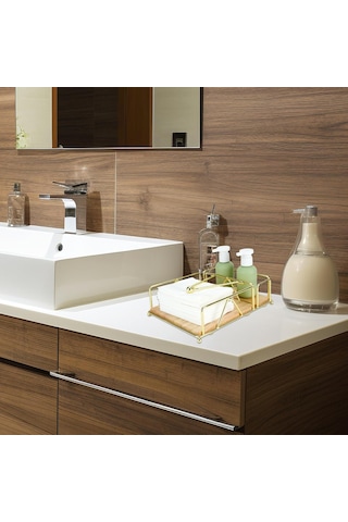 Vkemall Altın Renkli Demir Kağıt Havlu Kutusu - Stüdyo & Restoranlar İçin Dayanıklı, Büyük Kapasiteli Masaüstü Saklama Aleti Altın