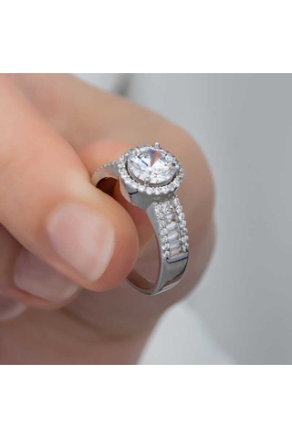 Casera's Gümüş Tek Taş Kadın Yüzük Csr2185335 Gümüş