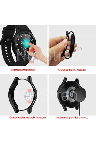 Samsung Uyumlu Galaxy Watch 4 Classic 42Mm Yumuşak Silikon Kasa Koruyucu