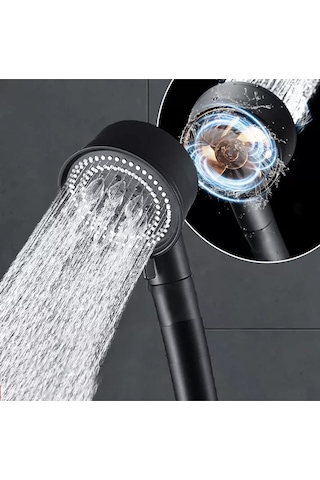 Qianfan 5 Fonksiyonlu Siyah Duş Başlığı El Duşu - 10542041841 Siyah