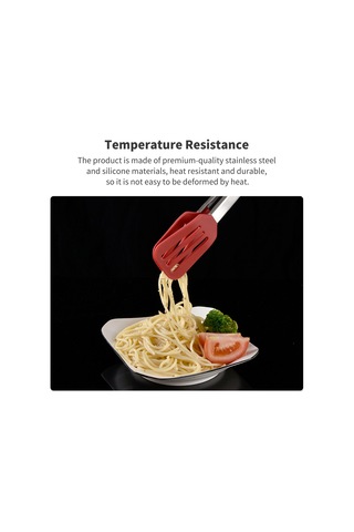 Youtek Kırmızı 34.5cm Isıya Dayanıklı Silikon-uçlu Çelik Mangal Tokası - Gripli, Asılabilir, Multifonksiyonel Kebap, Burger, Mısır Çok Renkli