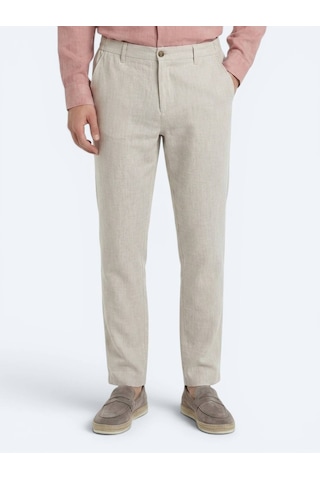 Kip Taş Dokuma Relaxed Fit Casual Pamuk Karışımlı Pantolon