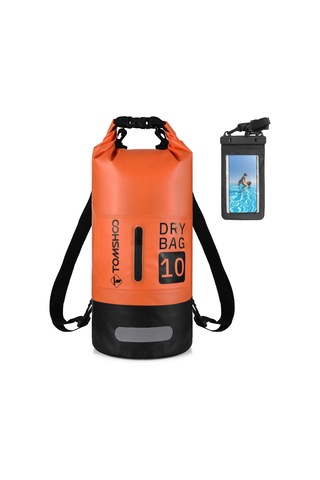 Teltree Spora Özel 10l Pvc Su Geçirmez Çanta Turuncu Renkli, Yansıtıcı Bandı Ve Telefon Kılıfı İle Yürüyüş, Yüzme, Akıntı Sürüşü İçin