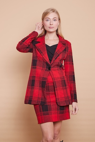 Kışlık Likralı Yünlü Kumaş Yüksek Bel Diz Üstü Kalem Etek-bordo Desen - Bordo D. Bordo